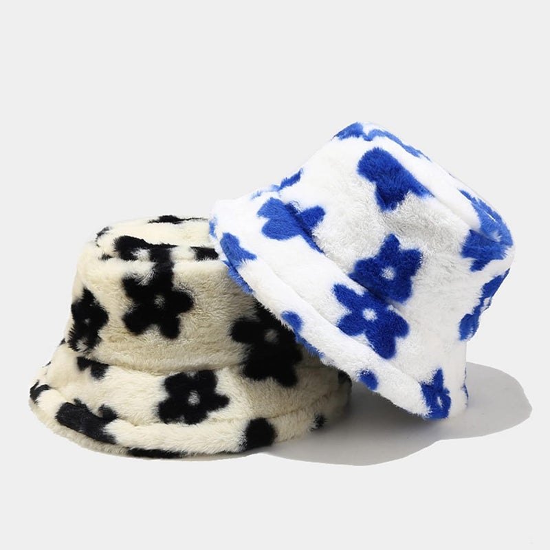 Dirholl Women's Winter Faux Fur Fuzzy Warm Bucket Hat - Image 2